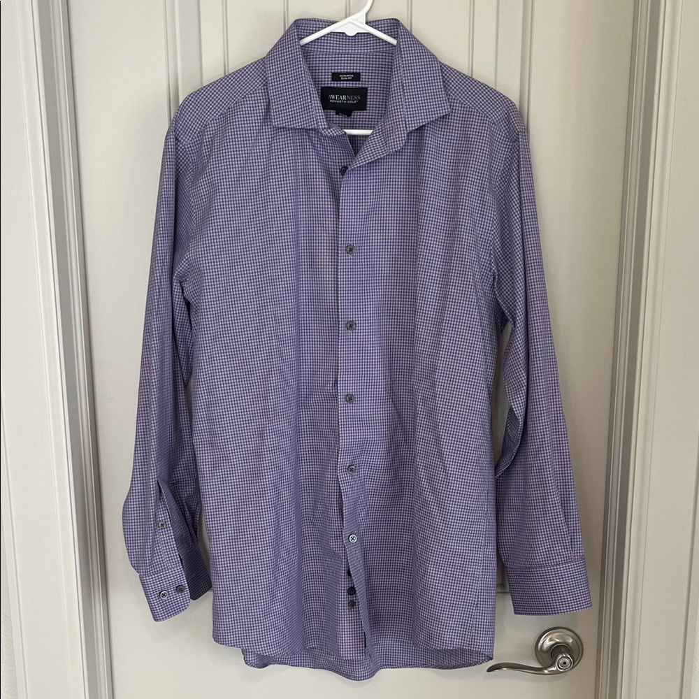 Arrow Men's Purple Checkered Dress Shirt